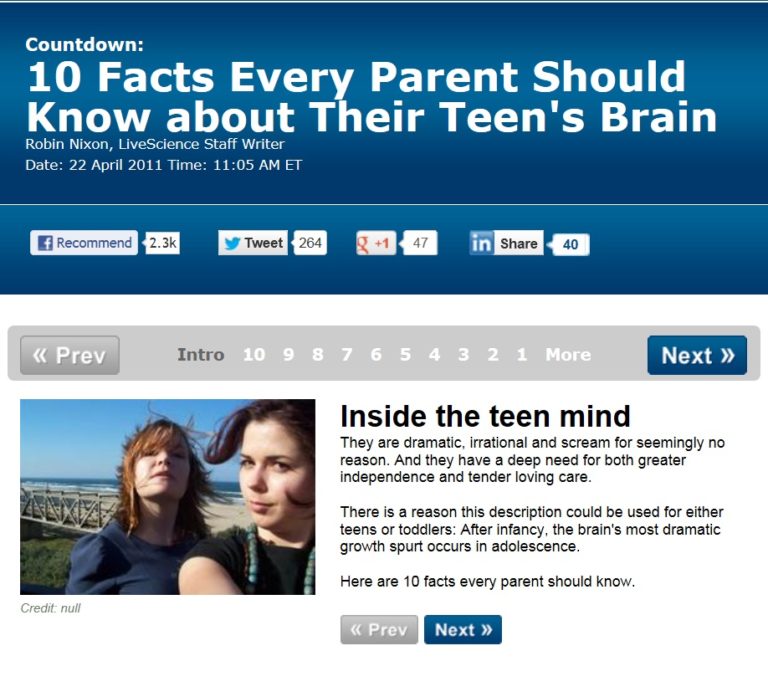 10 Facts Every Parent Should Know about Their Teen's Brain