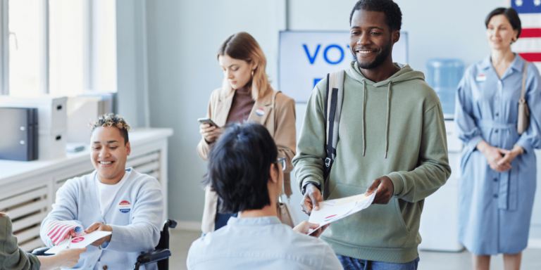 people voting in election